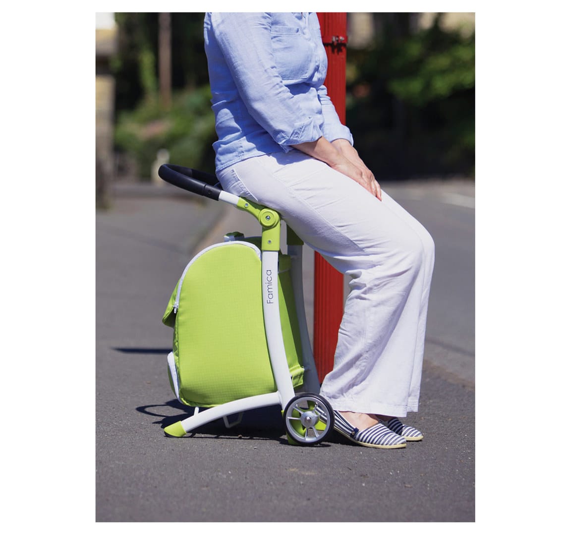 shopping trolley with fold down seat